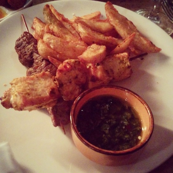 Skewers with rosemary potatoes